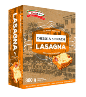 Lasagna
Cheese And Spinach
12X800Gr