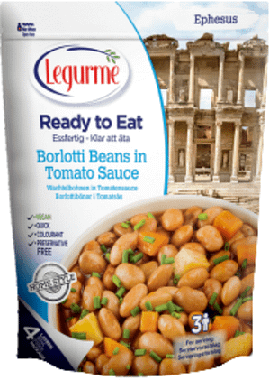 Ready to Eat Borlotti Beans
in Tomato Sauce 12X250g